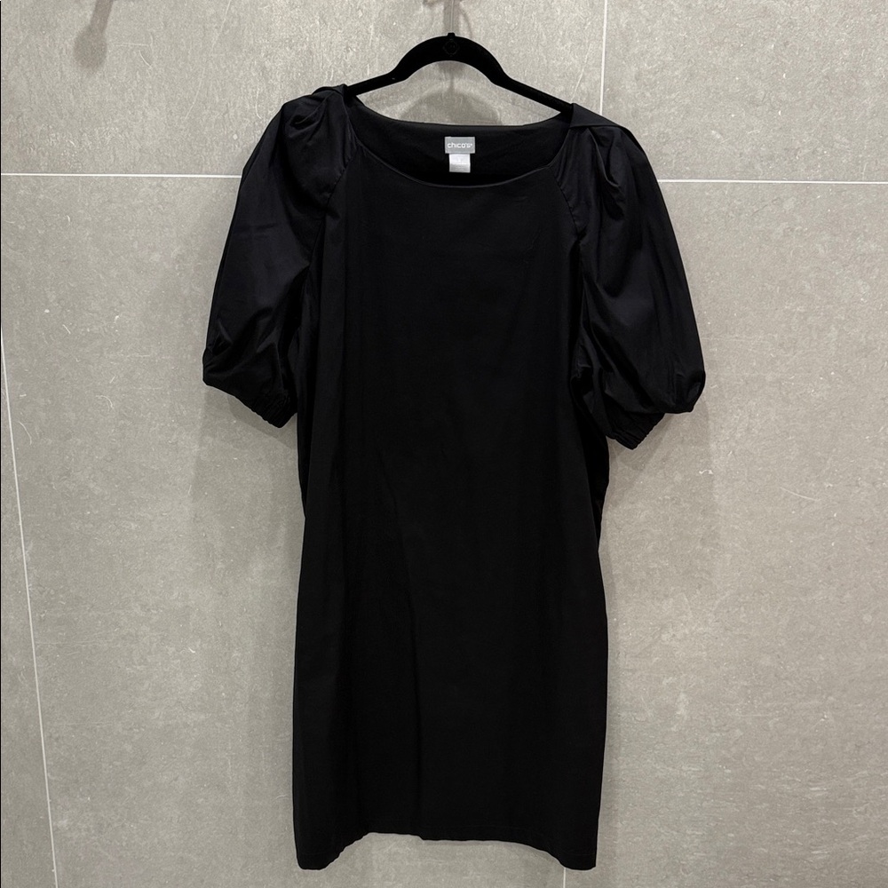 Chico's Elegant Black Puff Sleeve dress